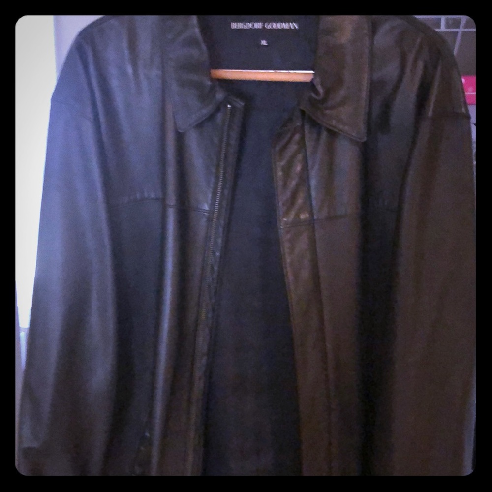 Bergdorf Goodman XL Black leather jacket